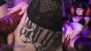 Hot Punk Trans Hotty Gets Gaped by Biggest Sex-toy on Fuck Machine