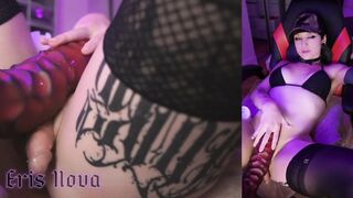 Hot Punk Trans Hotty Gets Gaped by Biggest Sex-toy on Fuck Machine