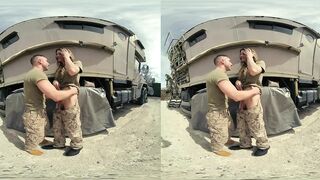 This recruit's hiding a big secret under her army uniform: her knob