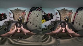This recruit's hiding a big secret under her army uniform: her knob