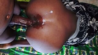 A tall, ebony African woman gets screwed by a big penis