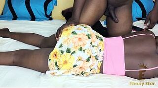 Sexy African couple offering a surprise and steamy romance