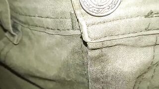 Pants soiled with a cloth diaper