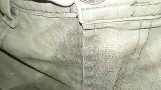 Pants soiled with a cloth diaper