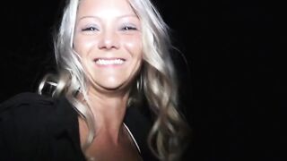 Golden-haired dogging MILF gets covered in cum