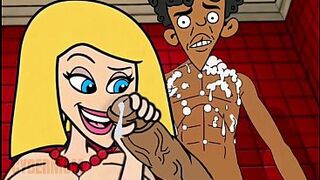 two Cartoons: "Lascivious stepmom jerks off stepson's knob in the shower" and "Married bitch stars in interracial porn with Black men," plus anal bonus from a married couple