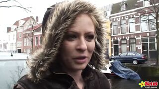 Naughty Dutch blonde teen with nice-looking body fucked hard!