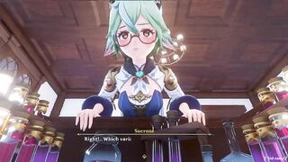 A Night In Mondstadt Part 2 Genshin Impact Sucrose x Lumine - PinkSama - Animation Anime R34