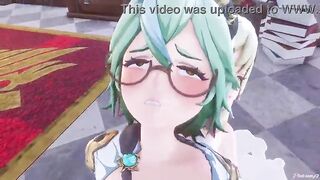 A Night In Mondstadt Part 2 Genshin Impact Sucrose x Lumine - PinkSama - Animation Anime R34