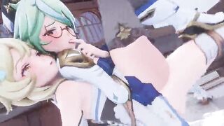 A Night In Mondstadt Part 2 Genshin Impact Sucrose x Lumine - PinkSama - Animation Anime R34