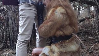 Outdoor sex with redhead teen in winter forest. Risky public screw - Otta Koi
