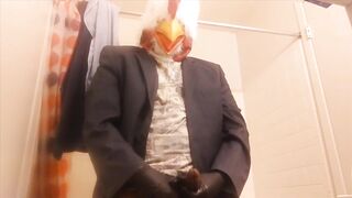 CHICKEN choking his own "chicken" ? -- GIANT LOAD!