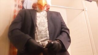 CHICKEN choking his own "chicken" ? -- GIANT LOAD!