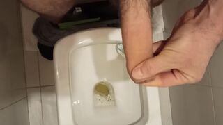 I pee in the toilet, lift my shlong by masturbation, prepare it for entering your anal.