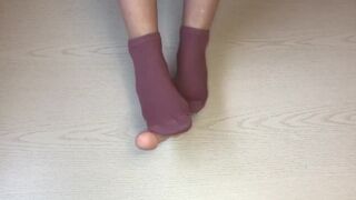 My sweaty pink Sockjob & footjob