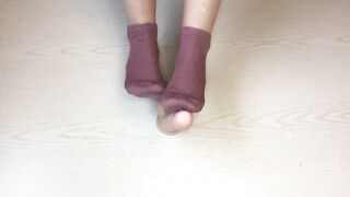 My sweaty pink Sockjob & footjob