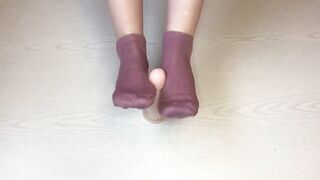 My sweaty pink Sockjob & footjob