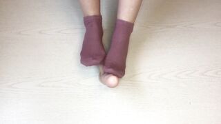 My sweaty pink Sockjob & footjob