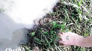 Bare feet in mud