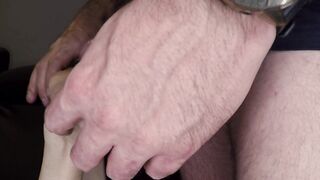 Feetjob teens starts in black ankle socks and I cum on her undressed feet, turned me on