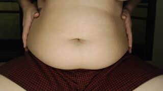 Squeezing Jiggling My Bulky Belly