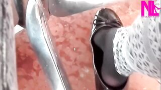 Shoeplay in My Black Pattent Flats in a Bar