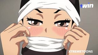 Tanjiro wakes up from a coma to fuck his nurse who surprises him with her big breasts and a delicious b