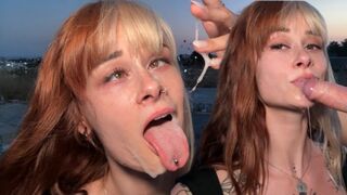 She Risks It Afresh: Public Outdoor Sloppy Deepthroat Milking – Ahegao Facial Finish