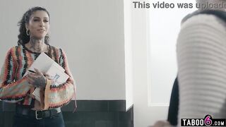 MILF biology teacher tutors excited teen couple about bi-sexual sex