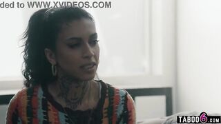 MILF biology teacher tutors excited teen couple about bi-sexual sex