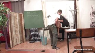 French teacher milf hard sodomized and facialized by student