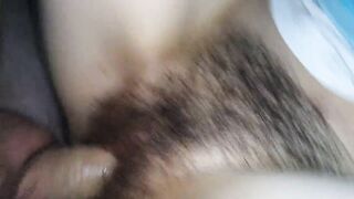 Tight unshaved snatch.