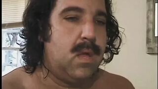 Ron Jeremy screws tight ebony butt at home