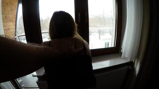 Hawt polish teen in white ankle socks gets fucked in public view by a neighbor in the next room.cream
