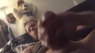 My chubby ass jock getting stroked n oiled