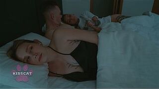 Effy Lil Seduces Her Step Sister's Boyfriend in Their Shared Hotel Bed Right Beside Her Unaware Step Sister