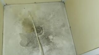 Mommy let me pee in shower at an abandon cabin in the woods