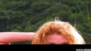 Golden-haired Strips Nude and Masturbates on Tropical Beach