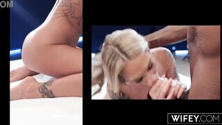 WIFEY Tattooed Golden-haired Hotwife craves black shlong