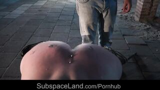 Grounded serf mouth hard banged in slavery use of ache