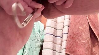 BBW Aged MILF Female Sounding urethra pee piddle urine