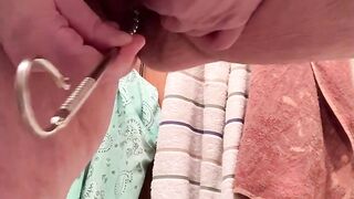 BBW Aged MILF Female Sounding urethra pee piddle urine