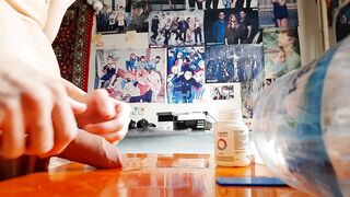 teen plays with priceless oil ramrod