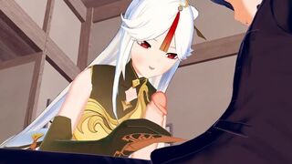 Ningguang from Genshin Impact lets you cum on her titties.