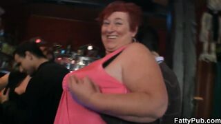 Giant boobs BBW have enjoyment in the bar