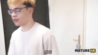MATURE4K. A Aged Gal with a Hairy Pussy Enticed a young Handyman