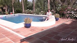 Auntjudys - a Poolside Chat with Your Busty Stepmom Jojo Robinson Turns Into Taboo JOI
