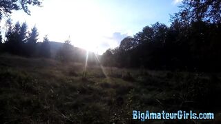 Blow job-sex as the sun rises in the morning in the mountains.