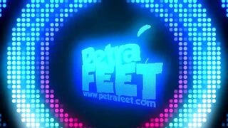 Petra sniffing her feet