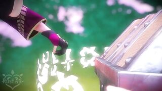 Kuki Shinobu gets caught by Lawachurl and gets fucked hard - Genshin Impact